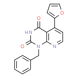 ChemSpider 2D Image | 1-Benzyl-5-(2-furyl)pyrido[2,3-d]pyrimidine-2,4(1H,3H)-dione | C18H13N3O3