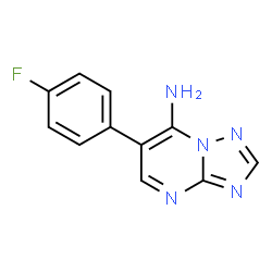 ChemSpider 2D Image | 6-(4-Fluorophenyl)[1,2,4]triazolo[1,5-a]pyrimidin-7-amine | C11H8FN5