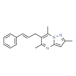 ChemSpider 2D Image | 2,5,7-Trimethyl-6-[(2E)-3-phenyl-2-propen-1-yl]pyrazolo[1,5-a]pyrimidine | C18H19N3