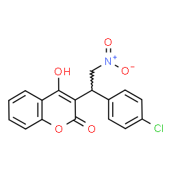 ChemSpider 2D Image | 3-[1-(4-Chlorophenyl)-2-nitroethyl]-4-hydroxy-2H-chromen-2-one | C17H12ClNO5