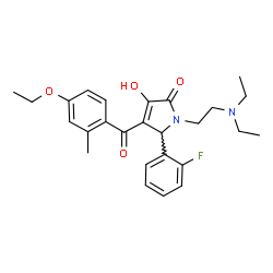 ChemSpider 2D Image | 1-[2-(Diethylamino)ethyl]-4-(4-ethoxy-2-methylbenzoyl)-5-(2-fluorophenyl)-3-hydroxy-1,5-dihydro-2H-pyrrol-2-one | C26H31FN2O4