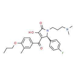 ChemSpider 2D Image | 1-[3-(Dimethylamino)propyl]-5-(4-fluorophenyl)-3-hydroxy-4-(3-methyl-4-propoxybenzoyl)-1,5-dihydro-2H-pyrrol-2-one | C26H31FN2O4