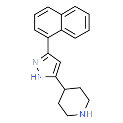 ChemSpider 2D Image | 4-[3-(1-Naphthyl)-1H-pyrazol-5-yl]piperidine | C18H19N3
