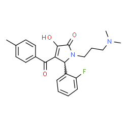 ChemSpider 2D Image | 1-[3-(Dimethylamino)propyl]-5-(2-fluorophenyl)-3-hydroxy-4-(4-methylbenzoyl)-1,5-dihydro-2H-pyrrol-2-one | C23H25FN2O3