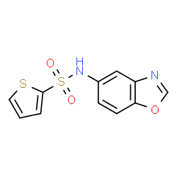 ChemSpider 2D Image | N-(1,3-Benzoxazol-5-yl)-2-thiophenesulfonamide | C11H8N2O3S2