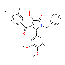 ChemSpider 2D Image | 3-Hydroxy-4-(4-methoxy-3-methylbenzoyl)-1-(3-pyridinylmethyl)-5-(3,4,5-trimethoxyphenyl)-1,5-dihydro-2H-pyrrol-2-one | C28H28N2O7
