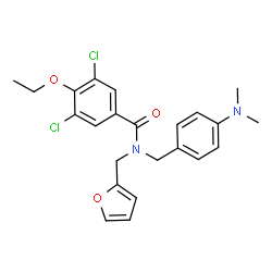 ChemSpider 2D Image | 3,5-Dichloro-N-[4-(dimethylamino)benzyl]-4-ethoxy-N-(2-furylmethyl)benzamide | C23H24Cl2N2O3