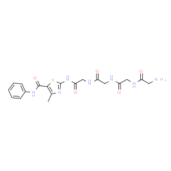 ChemSpider 2D Image | Glycylglycylglycyl-N-[4-methyl-5-(phenylcarbamoyl)-1,3-thiazol-2-yl]glycinamide | C19H23N7O5S