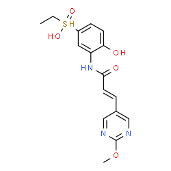 ChemSpider 2D Image | (E)-N-[5-(ethyl-hydroxy-oxo-$l^{5}-sulfanyl)-2-hydroxy-phenyl]-3-(2-methoxypyrimidin-5-yl)prop-2-enamide | C16H18N3O5S