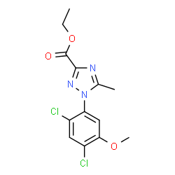 ChemSpider 2D Image | Ethyl 1-(2,4-dichloro-5-methoxyphenyl)-5-methyl-1H-1,2,4-triazole-3-carboxylate | C13H13Cl2N3O3
