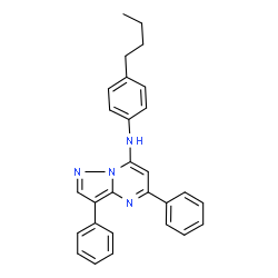 ChemSpider 2D Image | N-(4-Butylphenyl)-3,5-diphenylpyrazolo[1,5-a]pyrimidin-7-amine | C28H26N4