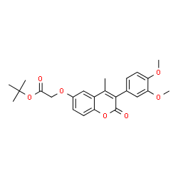 ChemSpider 2D Image | tert-butyl {[3-(3,4-dimethoxyphenyl)-4-methyl-2-oxo-2H-chromen-6-yl]oxy}acetate | C24H26O7