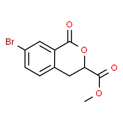 ChemSpider 2D Image | Methyl 7-bromo-1-oxo-3,4-dihydro-1H-isochromene-3-carboxylate | C11H9BrO4