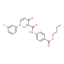 ChemSpider 2D Image | Butyl 4-({[1-(3-chlorophenyl)-4-oxo-1,4-dihydro-3-pyridazinyl]carbonyl}amino)benzoate | C22H20ClN3O4