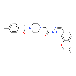 ChemSpider 2D Image | N'-[(Z)-(4-Ethoxy-3-methoxyphenyl)methylene]-2-{4-[(4-methylphenyl)sulfonyl]-1-piperazinyl}acetohydrazide | C23H30N4O5S