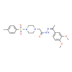 ChemSpider 2D Image | N'-[(1Z)-1-(3,4-Dimethoxyphenyl)ethylidene]-2-{4-[(4-methylphenyl)sulfonyl]-1-piperazinyl}acetohydrazide | C23H30N4O5S