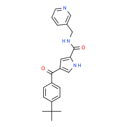 ChemSpider 2D Image | 4-[4-(2-Methyl-2-propanyl)benzoyl]-N-(3-pyridinylmethyl)-1H-pyrrole-2-carboxamide | C22H23N3O2
