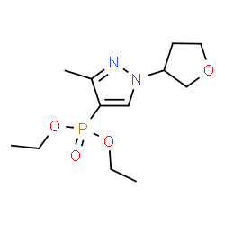 ChemSpider 2D Image | Diethyl [3-methyl-1-(tetrahydro-3-furanyl)-1H-pyrazol-4-yl]phosphonate | C12H21N2O4P