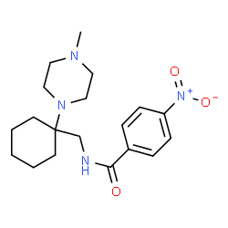 ChemSpider 2D Image | N-{[1-(4-Methyl-1-piperazinyl)cyclohexyl]methyl}-4-nitrobenzamide | C19H28N4O3