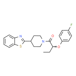 ChemSpider 2D Image | 1-[4-(1,3-Benzothiazol-2-yl)-1-piperidinyl]-2-(4-fluorophenoxy)-1-butanone | C22H23FN2O2S