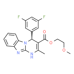 ChemSpider 2D Image | 2-Methoxyethyl 4-(3,5-difluorophenyl)-2-methyl-1,4-dihydropyrimido[1,2-a]benzimidazole-3-carboxylate | C21H19F2N3O3