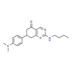 ChemSpider 2D Image | 2-(Butylamino)-7-[4-(dimethylamino)phenyl]-7,8-dihydro-5(6H)-quinazolinone | C20H26N4O