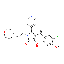 ChemSpider 2D Image | 4-(3-Chloro-4-methoxybenzoyl)-3-hydroxy-1-[2-(4-morpholinyl)ethyl]-5-(4-pyridinyl)-1,5-dihydro-2H-pyrrol-2-one | C23H24ClN3O5