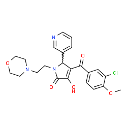 ChemSpider 2D Image | 4-(3-Chloro-4-methoxybenzoyl)-3-hydroxy-1-[2-(4-morpholinyl)ethyl]-5-(3-pyridinyl)-1,5-dihydro-2H-pyrrol-2-one | C23H24ClN3O5