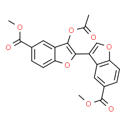 ChemSpider 2D Image | Dimethyl 3-acetoxy-2,3'-bi-1-benzofuran-5,5'-dicarboxylate | C22H16O8