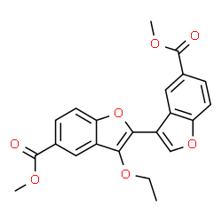 ChemSpider 2D Image | Dimethyl 3-ethoxy-2,3'-bi-1-benzofuran-5,5'-dicarboxylate | C22H18O7