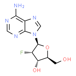 ChemSpider 2D Image | 9-(2-Deoxy-2-fluoro-beta-L-ribofuranosyl)-9H-purin-6-amine | C10H12FN5O3