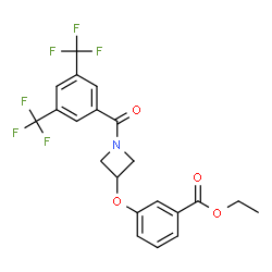 ChemSpider 2D Image | Ethyl 3-({1-[3,5-bis(trifluoromethyl)benzoyl]-3-azetidinyl}oxy)benzoate | C21H17F6NO4