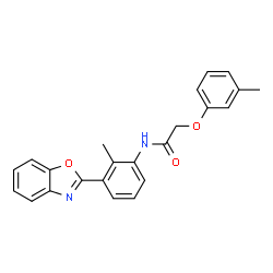 ChemSpider 2D Image | N-[3-(1,3-Benzoxazol-2-yl)-2-methylphenyl]-2-(3-methylphenoxy)acetamide | C23H20N2O3