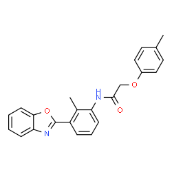 ChemSpider 2D Image | N-[3-(1,3-Benzoxazol-2-yl)-2-methylphenyl]-2-(4-methylphenoxy)acetamide | C23H20N2O3
