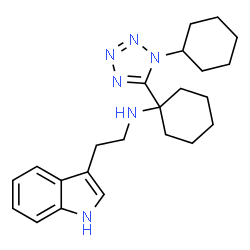 ChemSpider 2D Image | 1-(1-Cyclohexyl-1H-tetrazol-5-yl)-N-[2-(1H-indol-3-yl)ethyl]cyclohexanamine | C23H32N6