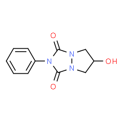 ChemSpider 2D Image | 6-hydroxy-2-phenyl-hexahydropyrazolo[1,2-a][1,2,4]triazole-1,3-dione | C11H11N3O3
