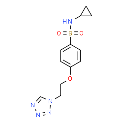 ChemSpider 2D Image | N-Cyclopropyl-4-[2-(1H-tetrazol-1-yl)ethoxy]benzenesulfonamide | C12H15N5O3S