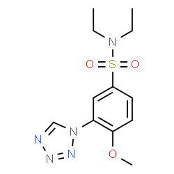 ChemSpider 2D Image | N,N-Diethyl-4-methoxy-3-tetrazol-1-yl-benzenesulfonamide | C12H17N5O3S