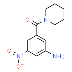 ChemSpider 2D Image | 3-nitro-5-(piperidine-1-carbonyl)aniline | C12H15N3O3