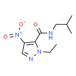 ChemSpider 2D Image | 1-Ethyl-N-isobutyl-4-nitro-1H-pyrazole-5-carboxamide | C10H16N4O3
