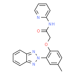 ChemSpider 2D Image | 2-[2-(2H-Benzotriazol-2-yl)-4-methylphenoxy]-N-(2-pyridinyl)acetamide | C20H17N5O2