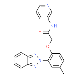 ChemSpider 2D Image | 2-[2-(2H-Benzotriazol-2-yl)-4-methylphenoxy]-N-(3-pyridinyl)acetamide | C20H17N5O2