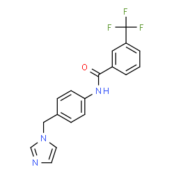 ChemSpider 2D Image | N-[4-(1H-Imidazol-1-ylmethyl)phenyl]-3-(trifluoromethyl)benzamide | C18H14F3N3O