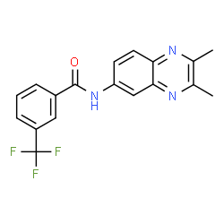 ChemSpider 2D Image | N-(2,3-Dimethyl-6-quinoxalinyl)-3-(trifluoromethyl)benzamide | C18H14F3N3O