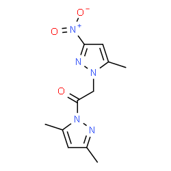 ChemSpider 2D Image | 1-(3,5-Dimethyl-1H-pyrazol-1-yl)-2-(5-methyl-3-nitro-1H-pyrazol-1-yl)ethanone | C11H13N5O3
