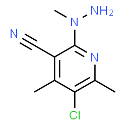 ChemSpider 2D Image | 5-Chloro-4,6-dimethyl-2-(1-methylhydrazino)nicotinonitrile | C9H11ClN4