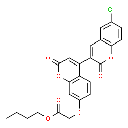ChemSpider 2D Image | Butyl [(6-chloro-2,2'-dioxo-2H,2'H-3,4'-bichromen-7'-yl)oxy]acetate | C24H19ClO7