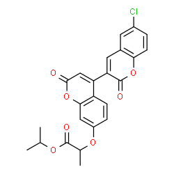 ChemSpider 2D Image | Isopropyl 2-[(6-chloro-2,2'-dioxo-2H,2'H-3,4'-bichromen-7'-yl)oxy]propanoate | C24H19ClO7