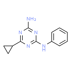 ChemSpider 2D Image | 6-Cyclopropyl-N-phenyl-1,3,5-triazine-2,4-diamine | C12H13N5