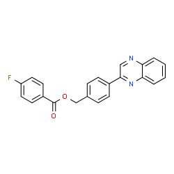 ChemSpider 2D Image | 4-(2-Quinoxalinyl)benzyl 4-fluorobenzoate | C22H15FN2O2